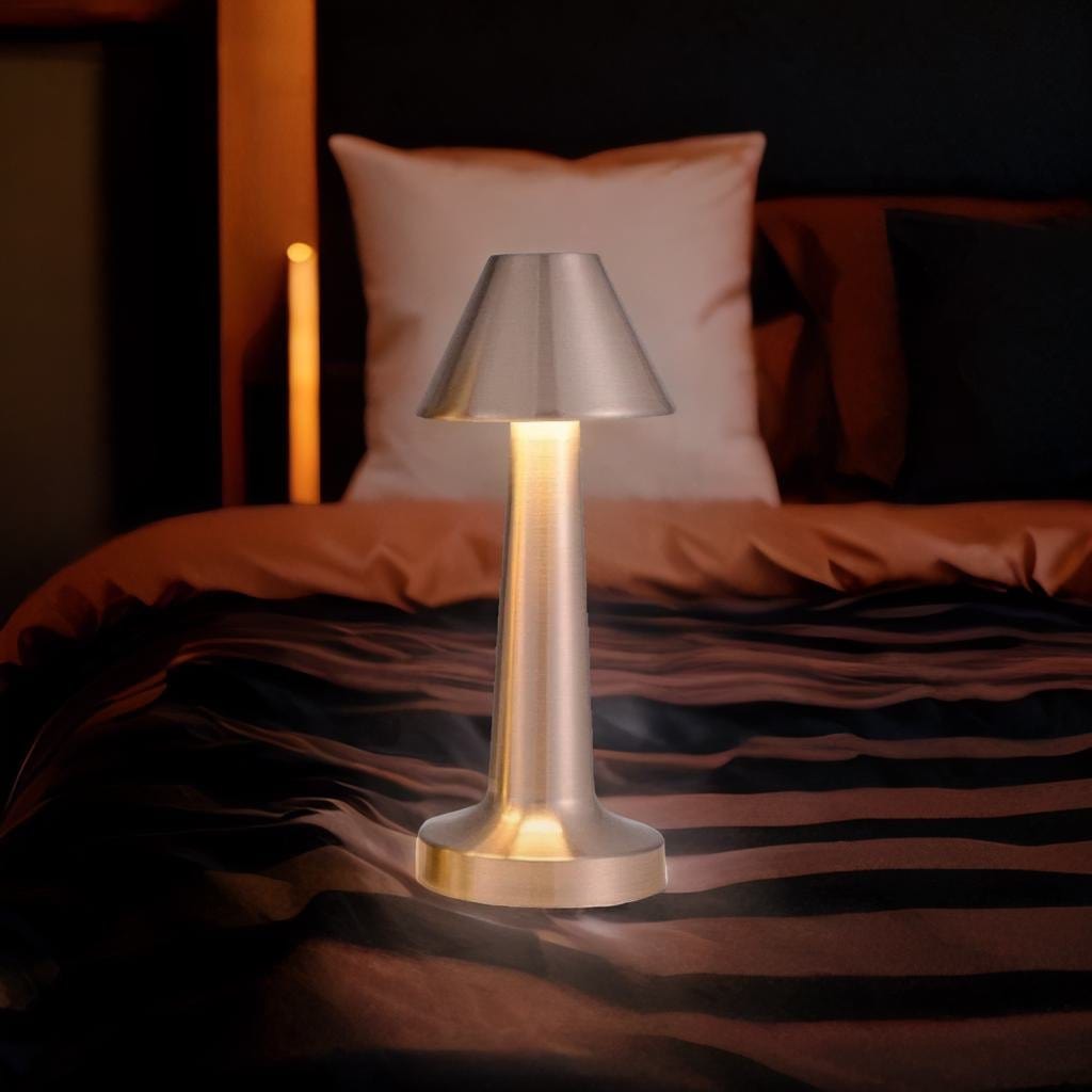 Lampe de Chevet Métal - Glamlumière A- Argent Au Bonheur la Lampe