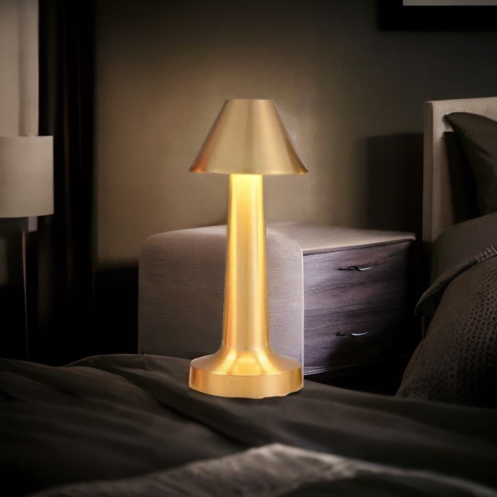 Lampe de Chevet Métal - Glamlumière A- Or Au Bonheur la Lampe