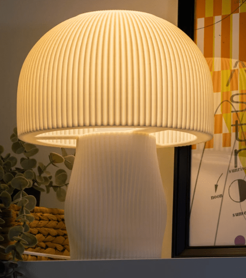 Lampe Champignon Artisanale - Blomia Blanc Au Bonheur la Lampe