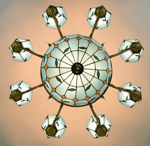 Chandelier-Tiffany Blula Au Bonheur la Lampe