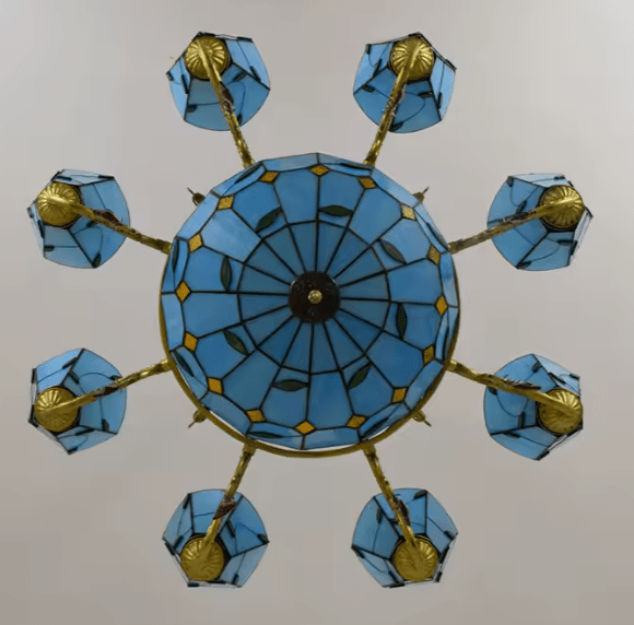 Chandelier-Tiffany Blula Au Bonheur la Lampe