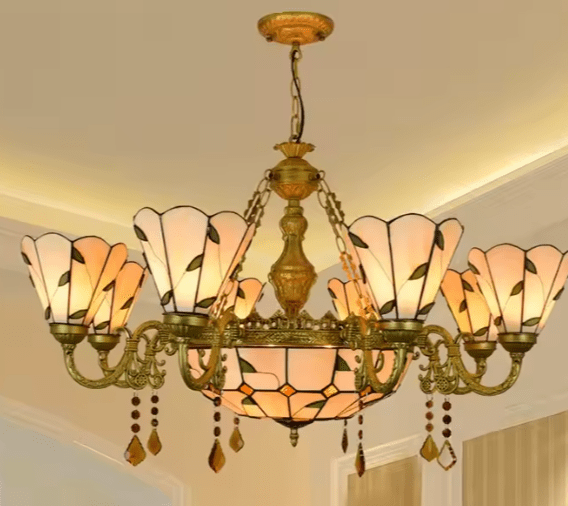 Chandelier-Tiffany Bougilia Au Bonheur la Lampe