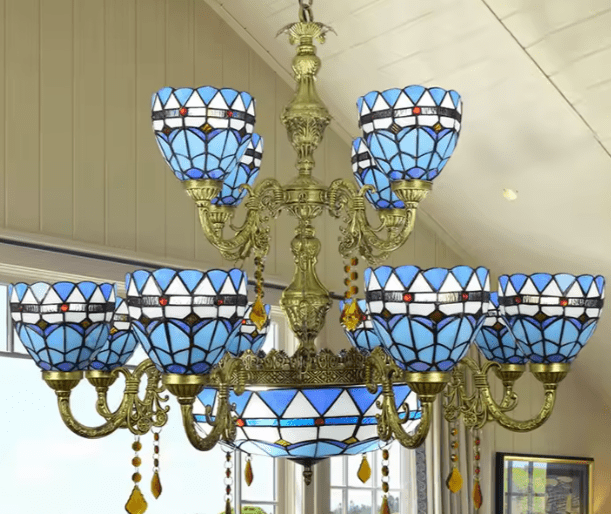 Chandelier Tiffany - Camilia Au Bonheur la Lampe