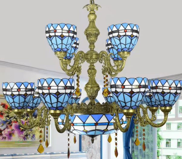 Chandelier Tiffany - Camilia Au Bonheur la Lampe