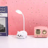 Lampe de Chevet Fille - Le Monde Rose Chat Blanc Au Bonheur la Lampe