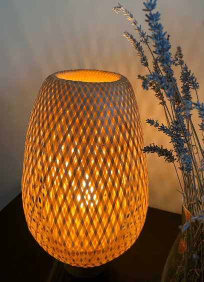 Lampe de Chevet Bambou - Pilotis D20xH35 cm Au Bonheur la Lampe