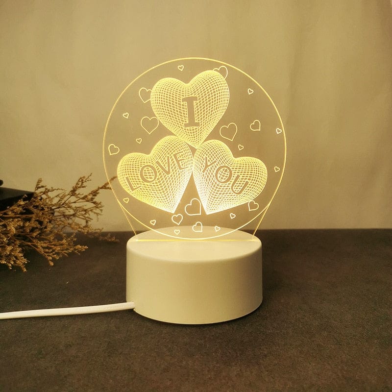 Lampe de Chevet Fille - Gamme Émojis "Je t'aime" Au Bonheur la Lampe