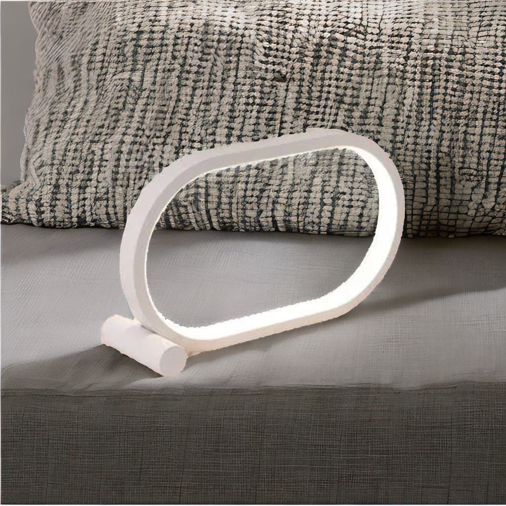 Lampe de Chevet Ronde - Éclipse Blanc 2 / Blanc / Bouton Au Bonheur la Lampe