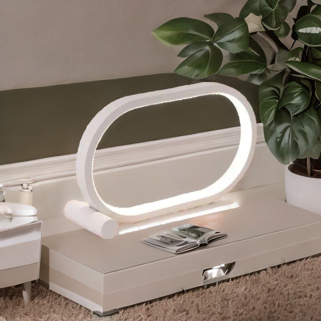 Lampe de Chevet Ronde - Éclipse Blanc 2 / Blanc Chaleureux / Tactile Au Bonheur la Lampe