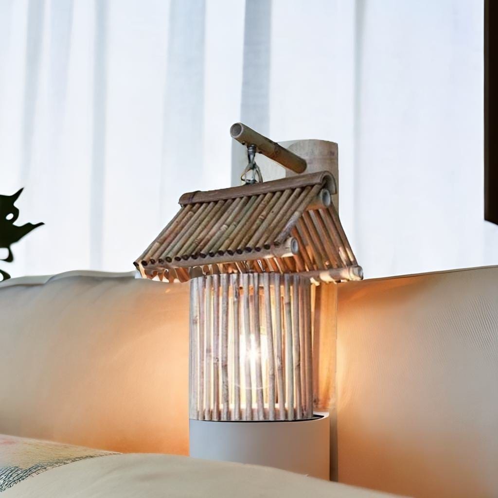 Lampe de Chevet Lanterne Bois - Cabane Au Bonheur la Lampe