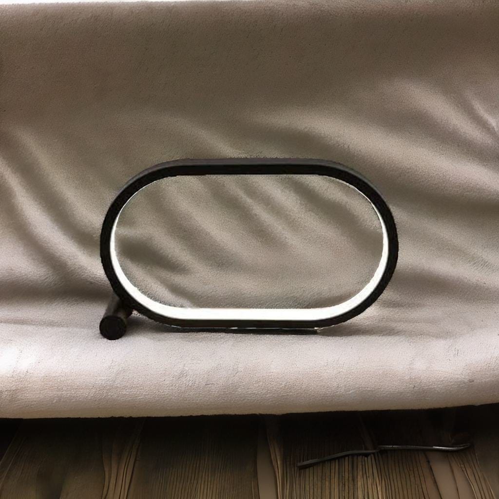 Lampe de Chevet Ronde - Éclipse Noir 2 / Blanc / Bouton Au Bonheur la Lampe