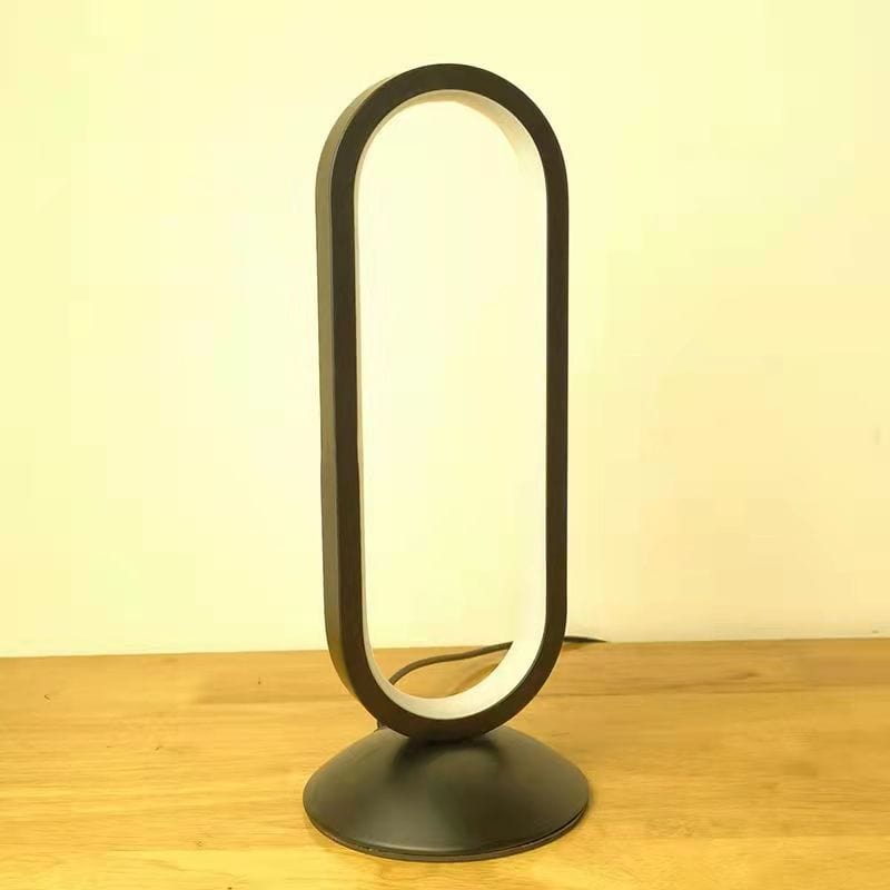 Lampe de Chevet Ronde - Éclipse Noir 3 / Blanc / Bouton Au Bonheur la Lampe