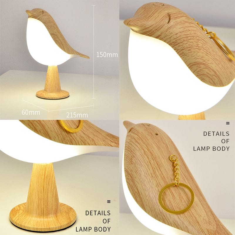 CHICKEN FOOT - Lampe de chevet arqué bois naturel et bleu