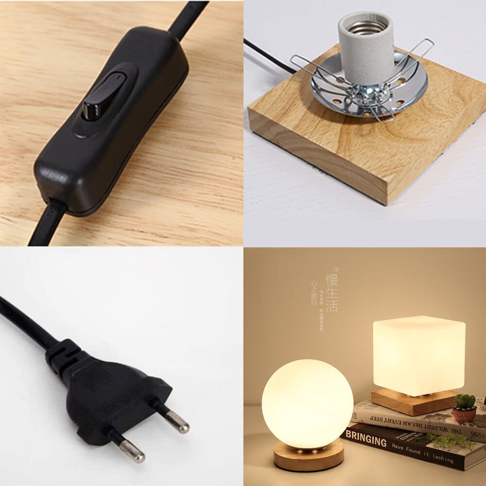 Lampe de Chevet Scandinave Bois - Luna Au Bonheur la Lampe