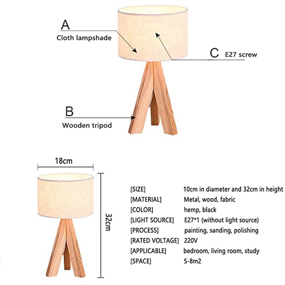 Lampe de Chevet Scandinave Bois - Mani Au Bonheur la Lampe