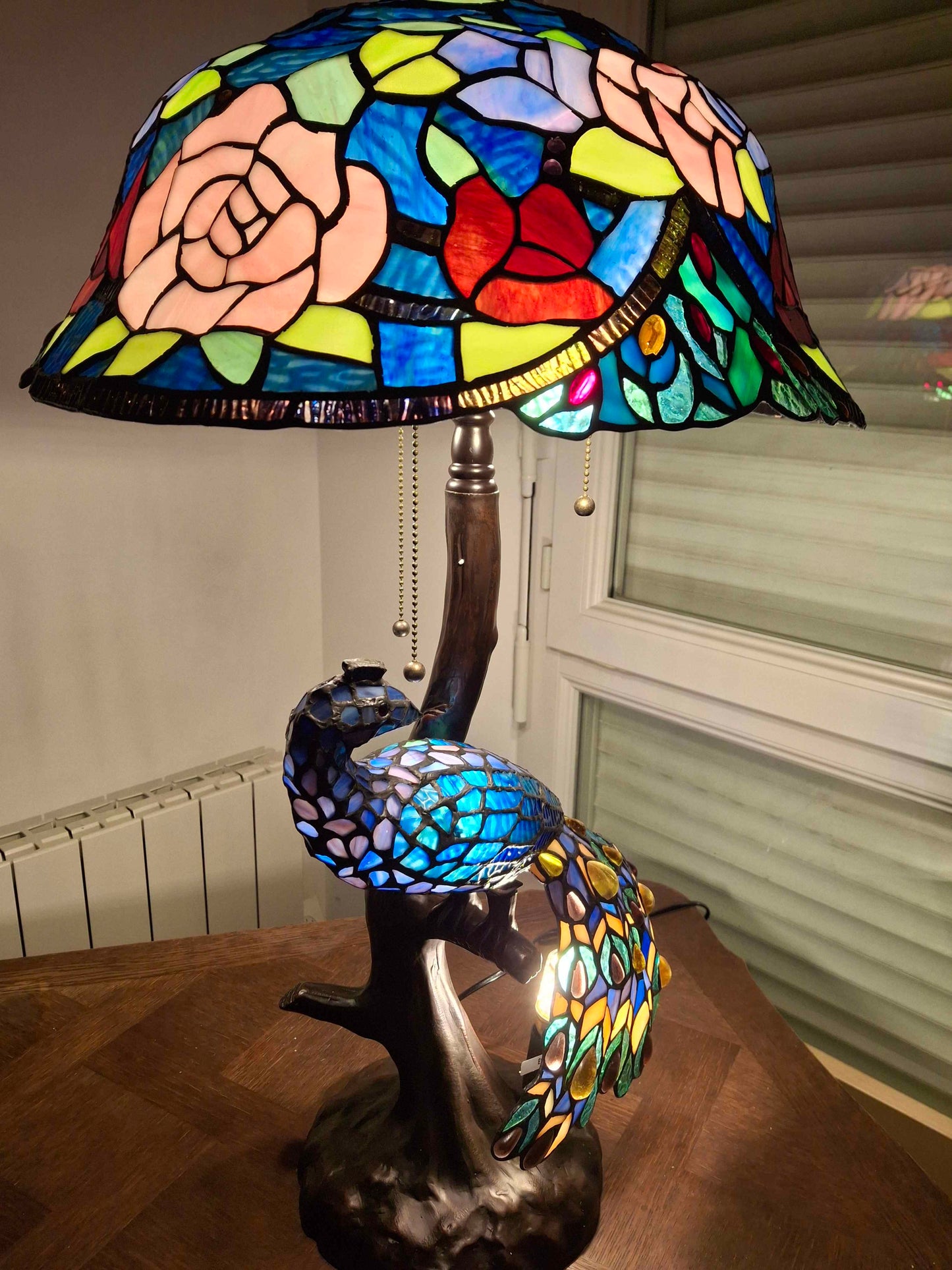 Lampe Tiffany - Paon Au Bonheur la Lampe