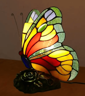 Lampe Tiffany - Papillon Multicolore Au Bonheur la Lampe