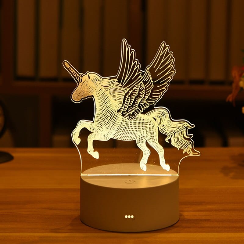 Lampe de Chevet Ronde Enfant - Veila Licorne Au Bonheur la Lampe