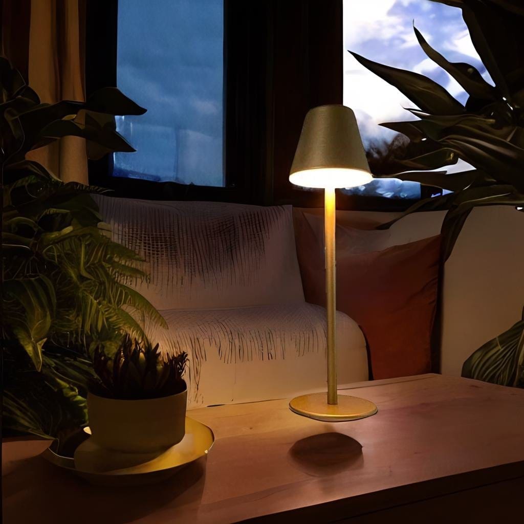 Lampe de chevet sans fil au design industriel, Lampe de table en métal noir  ou blanc