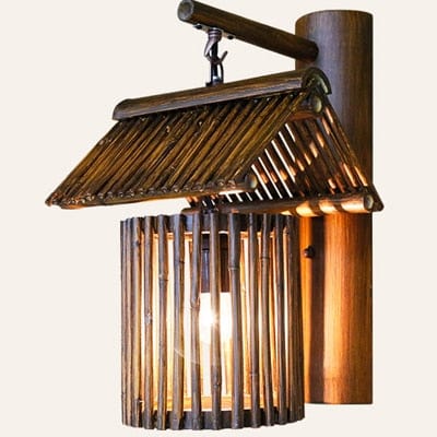 Lampe de Chevet Lanterne Bois - Cabane Rétro Au Bonheur la Lampe