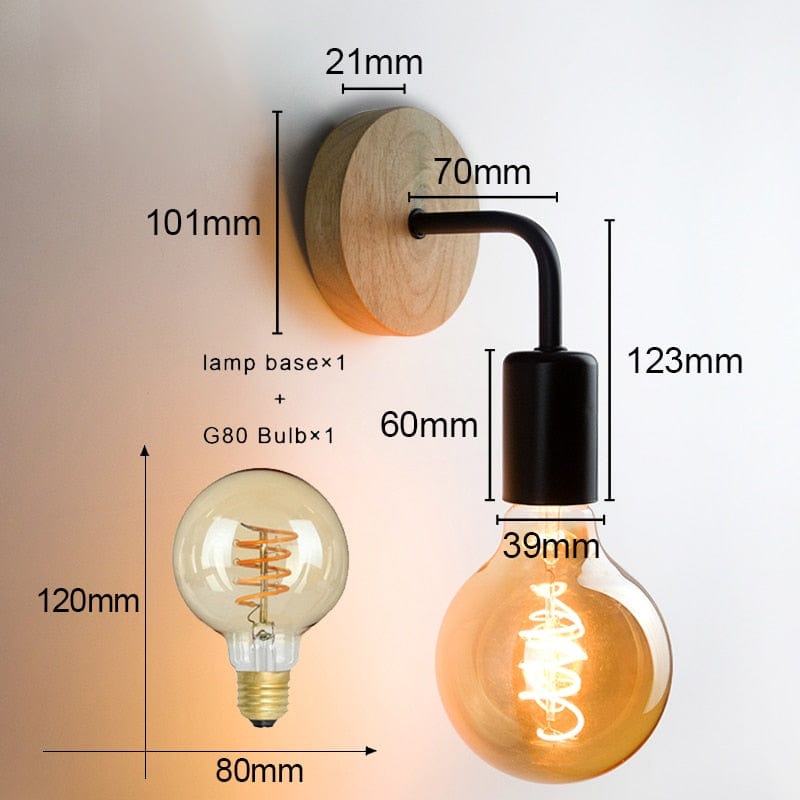 Lampe de Chevet Murale Vintage - Meto Style A avec ampoule RD Au Bonheur la Lampe