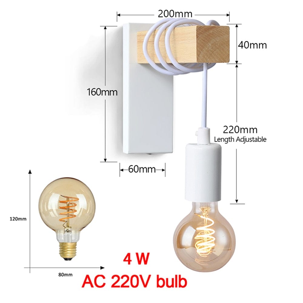 Lampe de Chevet Murale Vintage - Meto Style W avec ampoule CZ Au Bonheur la Lampe