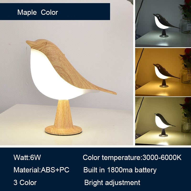Lampe de chevet Oiseau en Bois - Cui-Cui Vermeil Au Bonheur la Lampe