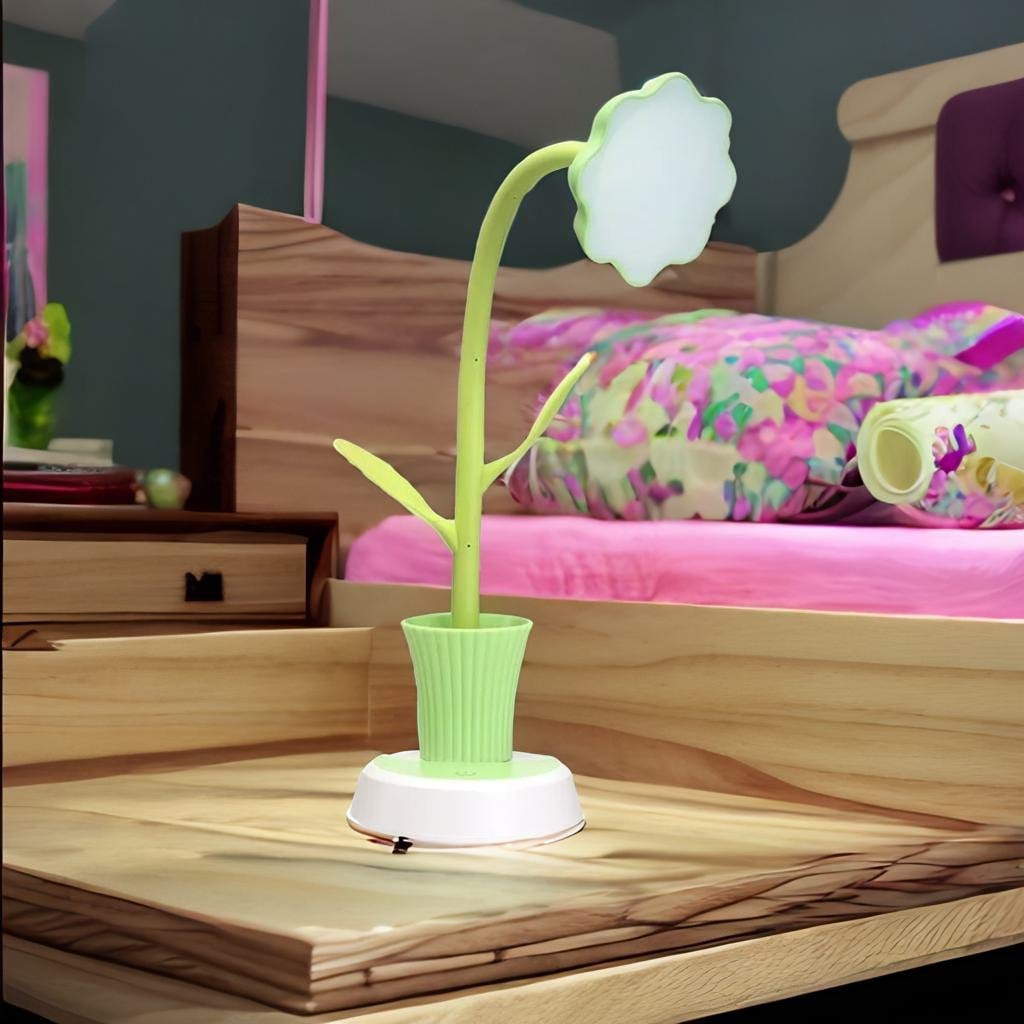 Lampe de Chevet Fille - Lumidore Vert Au Bonheur la Lampe