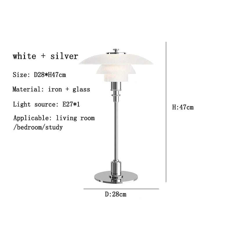 White silver-Dia28cm / EU Plug / Warm light Au Bonheur la Lampe